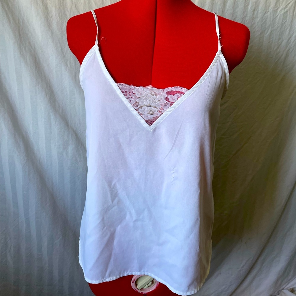 Satin Cami w/ Lace Detail